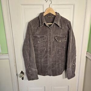 Caslon Women's Corduroy Shirt Jacket in Purple Size XL